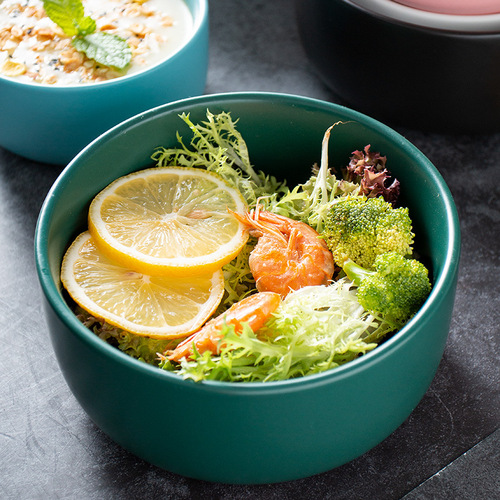 Nordic matte underglaze color household rice bowl thickened anti-scalding noodle bowl creative salad bowl soup bowl wholesale