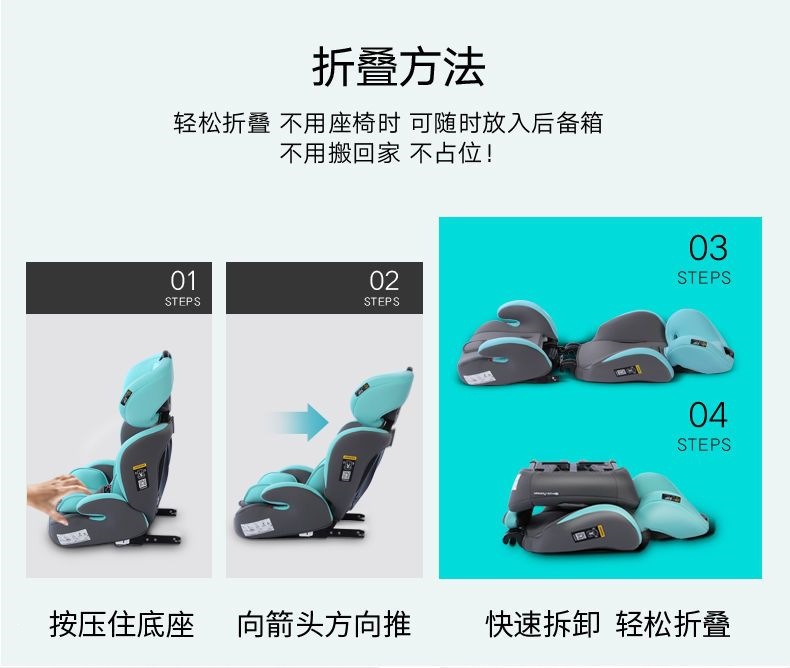 Space Armor Child Seat 0-4-9-12 Years Old Baby Car Seat Isofix Foldable Portable Universal