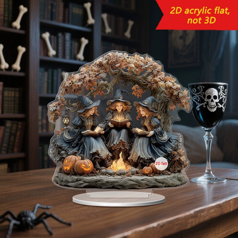 Популярные акриловые 2D-свечи с призраками и черепами для Хэллоуина, настольные украшения для праздника