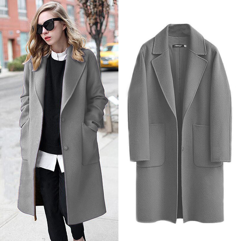 Women's New Long Loose Woolen Coat