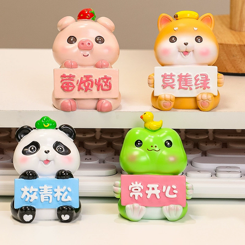Офисный мультяшный орнамент куклы украшения милые высокого уровня, нишевые изделия из смолы