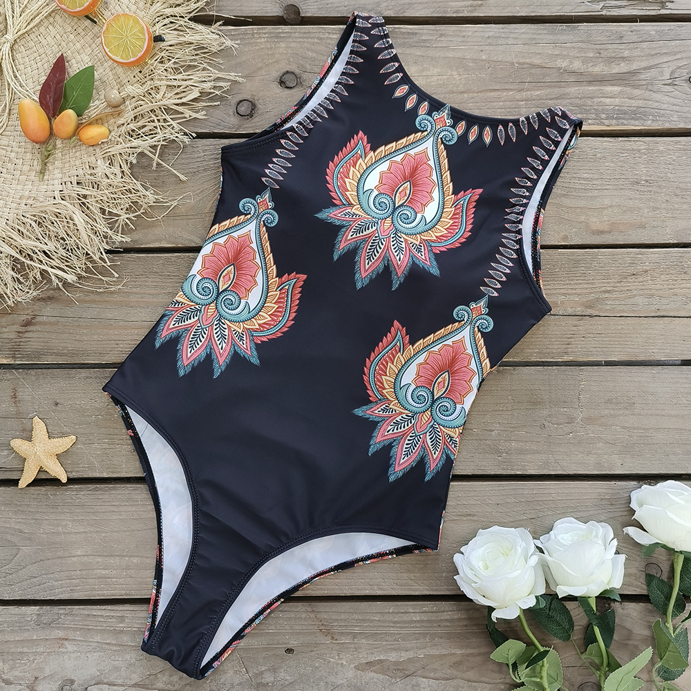 Regular Top Length Bodysuit Tops Type Women'S Tropical Animal 1 Piece One Piece Swimwear