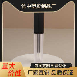创意黑色黑盖五边形质感唇釉管DIY可印刷LOGO分装瓶厂家批发包材