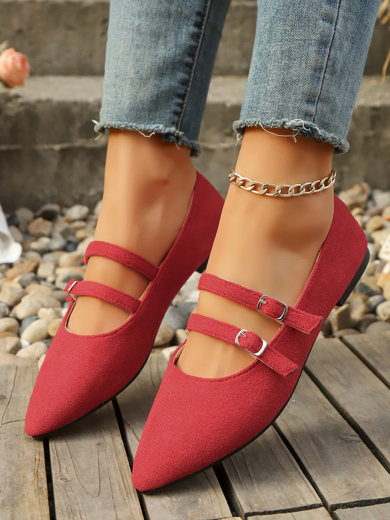 Leopard Print Suede Slip-on Shoes Pointed Toe Flats For Women_voghion.com
