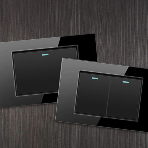 15a American standard 110v socket panel with USB tempered glass black wall switch Philippines foreign trade US regulations