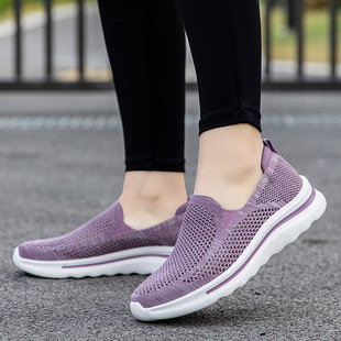 Jin Taili Summer Hollow-out Breathable Shoes for the Elderly Women's Non-slip Wear-resistant Slip-on Casual Soft Bottom Middle-aged and Elderly Walking Shoes