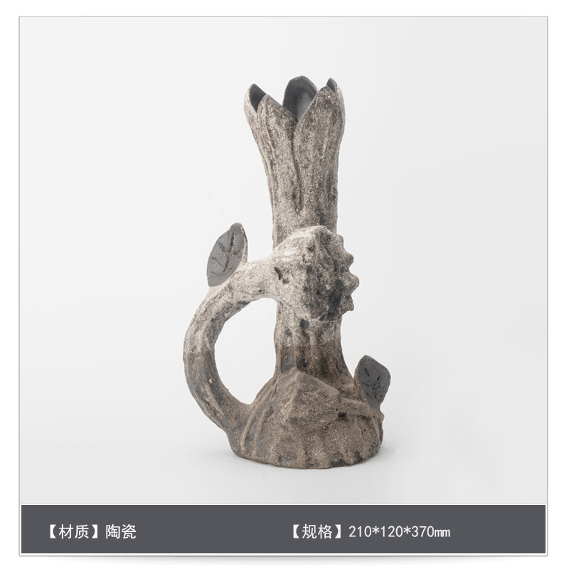 中世スタイルのセラミックフラワー花瓶装飾アートB&Bモデルルームゲストテーブルハイエンドフラワーアレンジメント装飾|undefined