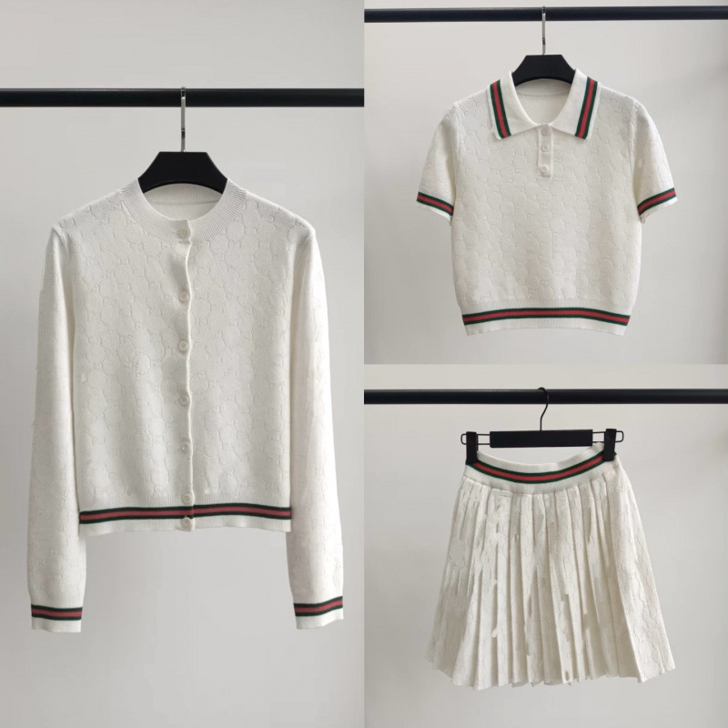 Shenzhen Nanyou High-Quality Version g Brand 26 Summer New Full Letter Print Round Neck Knitted Short Sleeve/Cardigan Shenzhen Nanyou High-Quality Version g Brand 26 Summer New Full Letter Print Round Neck Knitted Short Sleeve/Cardigan