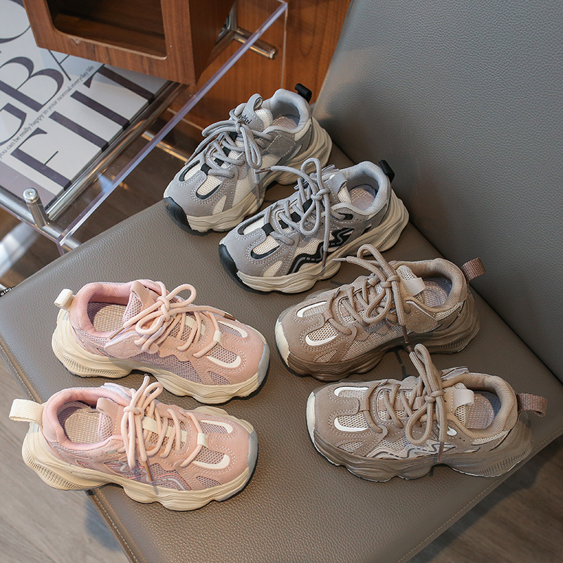 Zapatos Deportivos para Niños Primavera 2025 Niños Malla Transpirable Casual Zapatos de Papá Niñas Estudiantes Zapatos para Correr Dropshipping