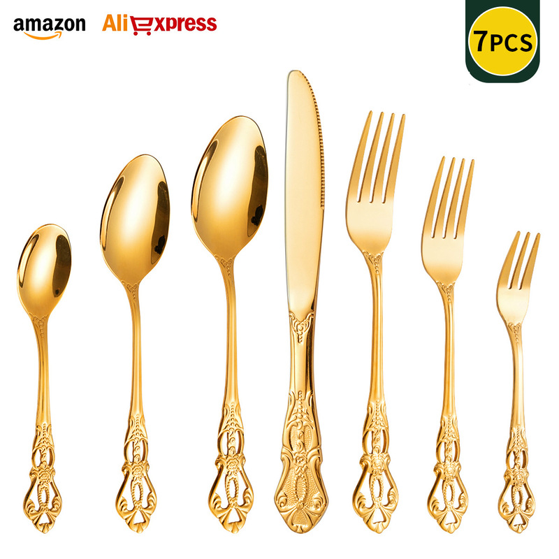 Cross-Border Stainless Steel Cutlery Set, Hotel Steak Knife and Fork, Household Spoon and Fork Wholesale