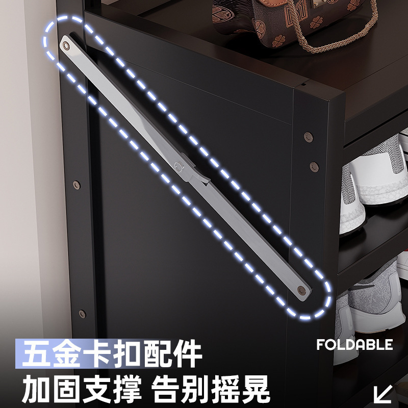 折叠一拉免安装鞋架家用多层出租房防尘简易鞋柜轻奢高级感鞋架子|undefined