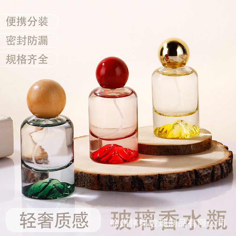 厂家现货批发 多规格彩色玻璃香水瓶空瓶便携厚底玻璃分装瓶