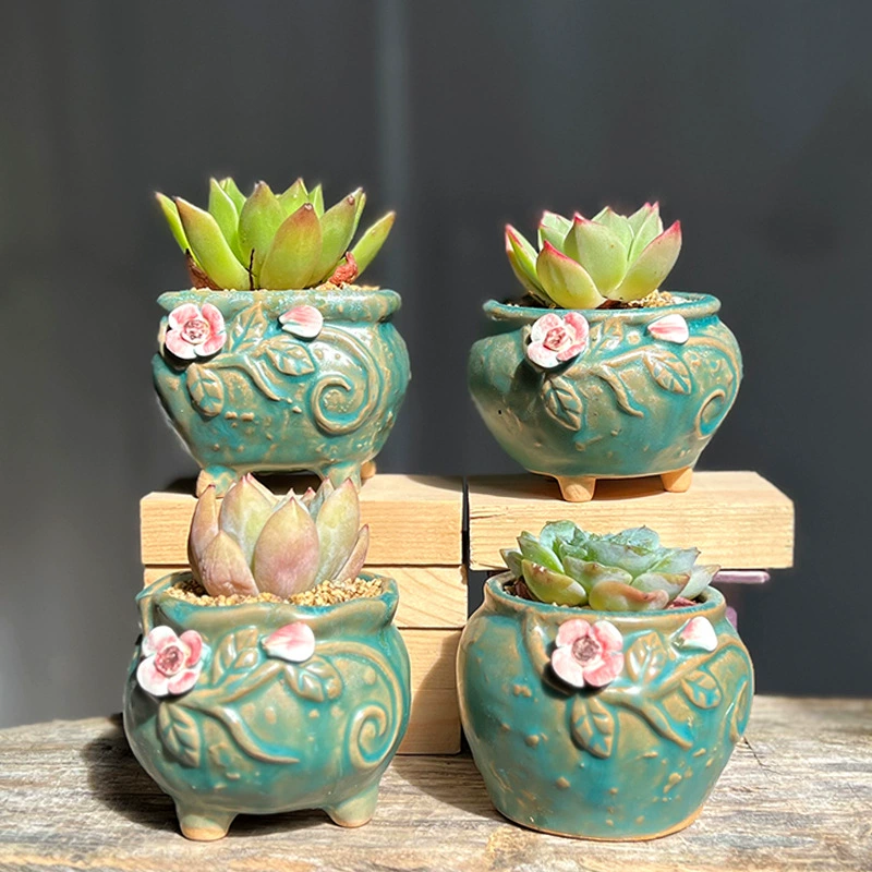 Креативный цветочный горшок керамическая роспись столешница декоративная трехмерная грубая керамика дышащая оптом домашний декор ландшафтный садоводство