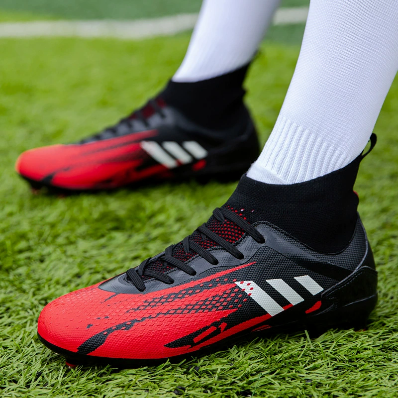 Новые трансграничные футбольные бутсы с высоким берцем, мужские AG Spike TF, сломанный гвоздь, профессиональные спортивные Нескользящие износостойкие тренировочные туфли для взрослых