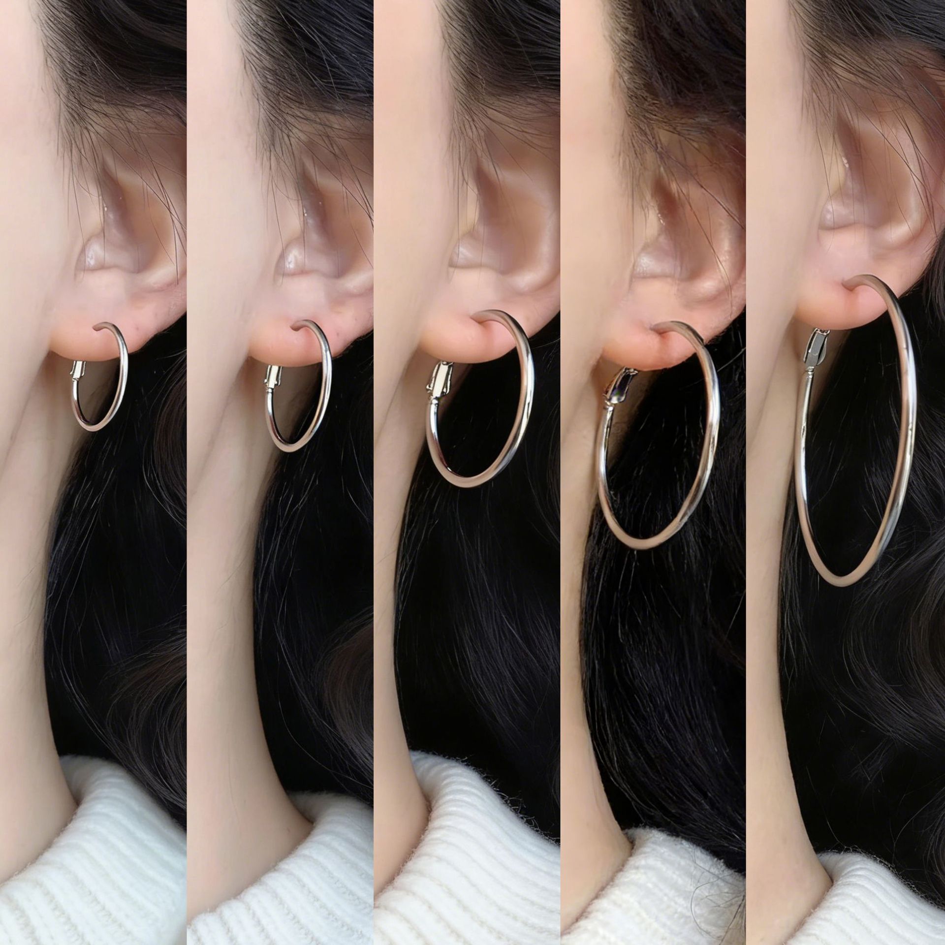European American Style Classic Hoop Earrings Women, Light Luxury, High-end, Unique, Versatile, Fashionable, Suitable_voghion.com