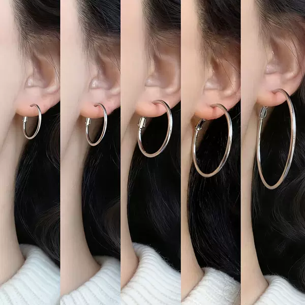 European and American Style Classic Round Hoop Earrings for Women, Light Luxury, High-End, Stylish, Versatile, Suitable for Square and Round Faces