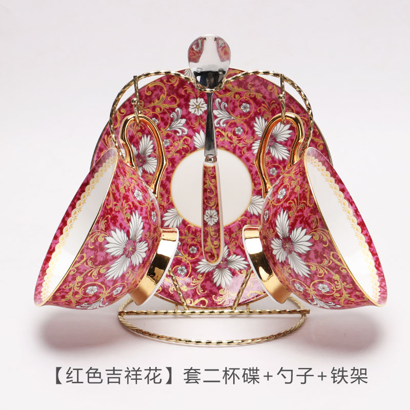 Taza de café de porcelana china Taza de estilo europeo exquisita de alta gama Juego de té de la tarde británico de alta gama Caja de regalo