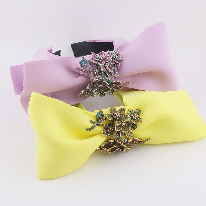 Fashion Bowknot Diamond Flower Sponge Fabric Headband display picture 1