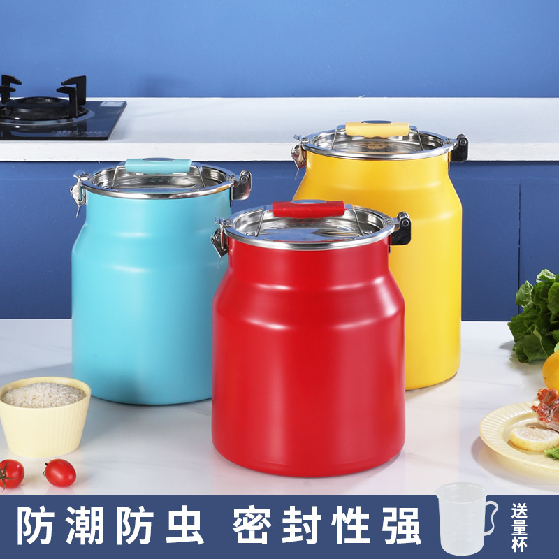 Stainless Steel Sealed Tank Stainless Steel Storage Tank Milk Powder Coffee Bean Tea Storage Snap Preservation Tank Tea Tank