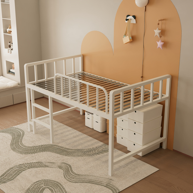 White stainless steel half-height bed + 23 beams