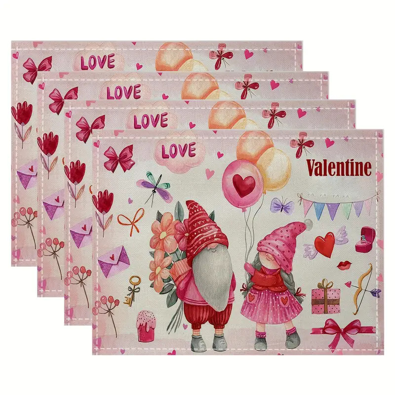 Transfronterizos lino almohadilla de mesa Aliexpress TEMU Amazon almohadilla de mesa cuadrada búfalo rojo almohadilla de Navidad Día de la Independencia