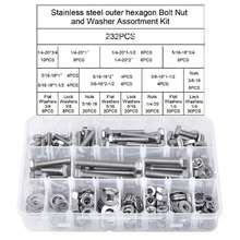 232pcs304���P����������Ǻ��b�ݽz 212��ĸ���|Ȧ���b1/4 3/8