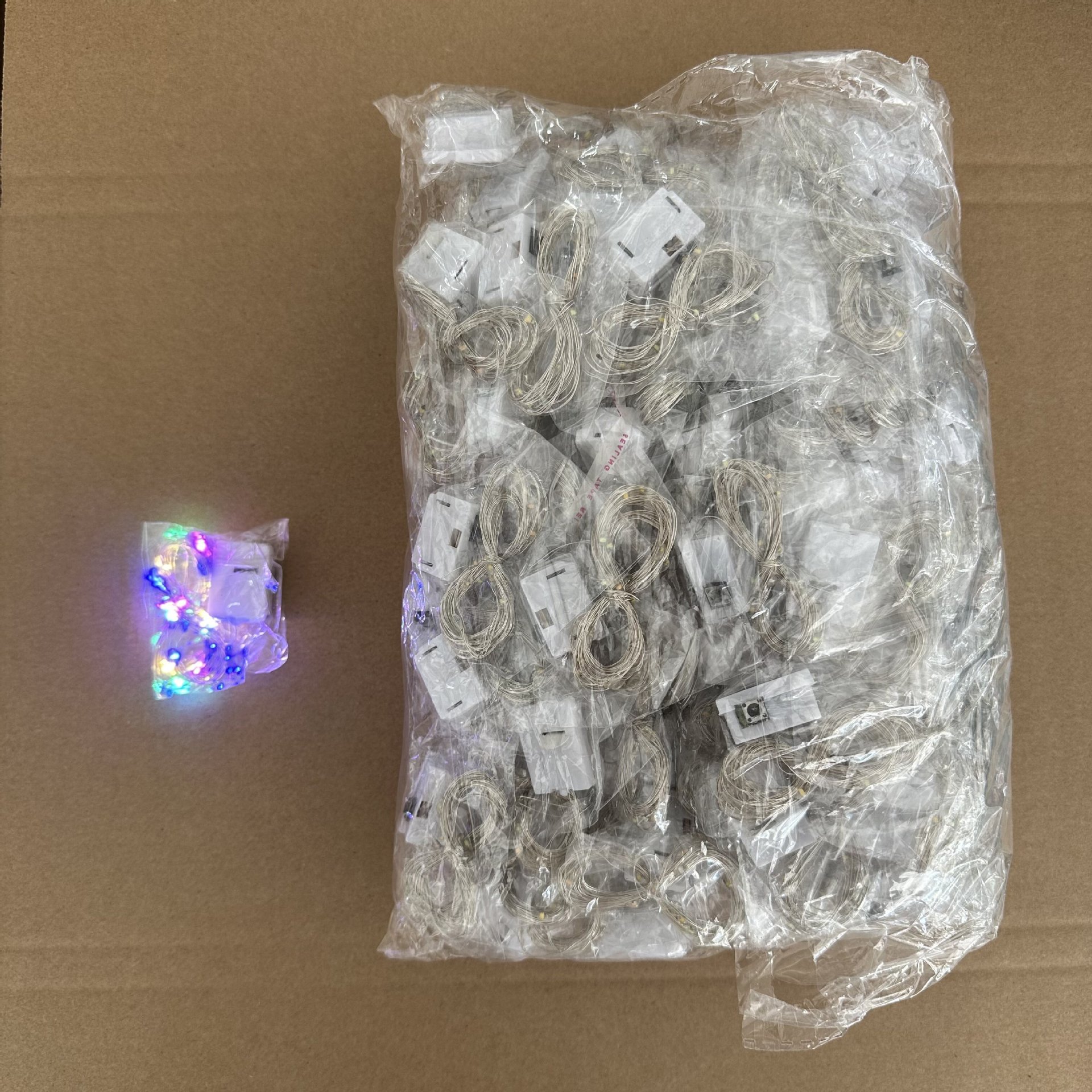 Venta al por mayor cadena de luz LED flor pastel onda bola caja de regalo decoración luz intermitente botón interior alambre de cobre Cadena de luz cielo estrellado