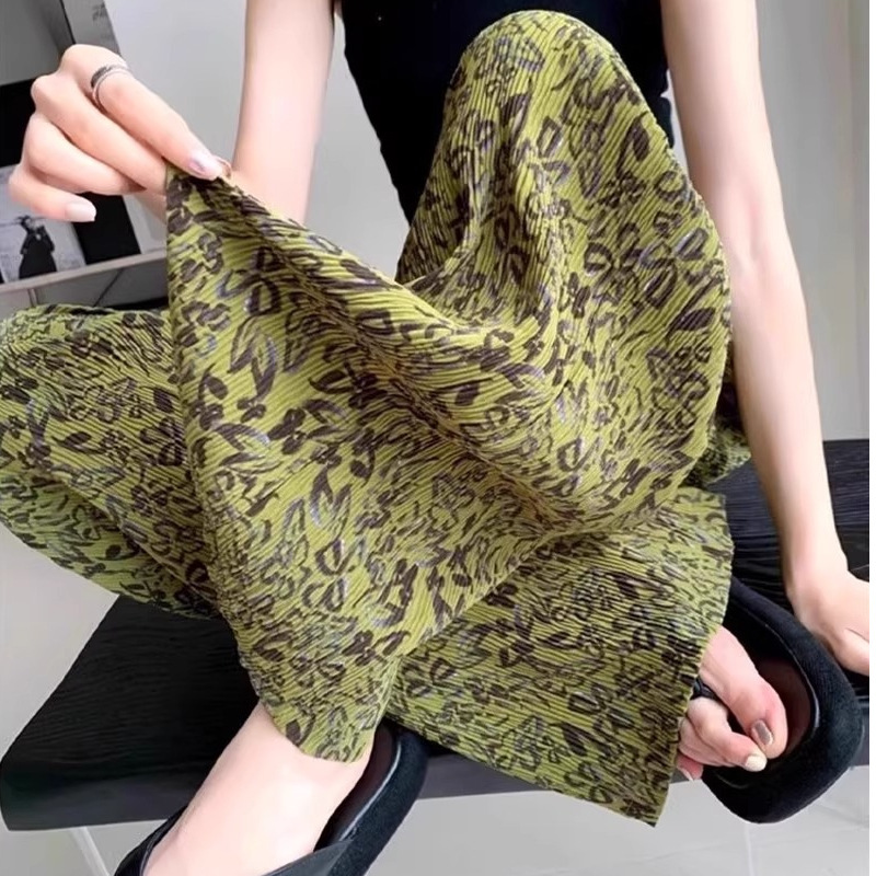 Summer Thin High-Waisted Drapey Petite Straight-Leg Cool Pants for Women 2025 New Sun-Protective Ice Silk Casual Wide-Leg Pants