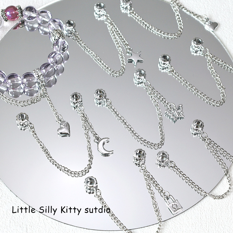 Color-Preserving Three-Way Chain Safety Chain Tassel Pendant Moon Star DIY Bracelet Bracelet Chain Accessories Pendant Accessories Color-Preserving Three-Way Chain Safety Chain Tassel Pendant Moon Star DIY Bracelet Bracelet Chain Accessories Pendant Accessories