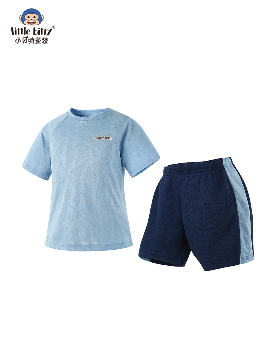 2025 Summer New Children's Short-sleeved Shorts suit Boys' Quick-drying Two-piece Children's Sportswear