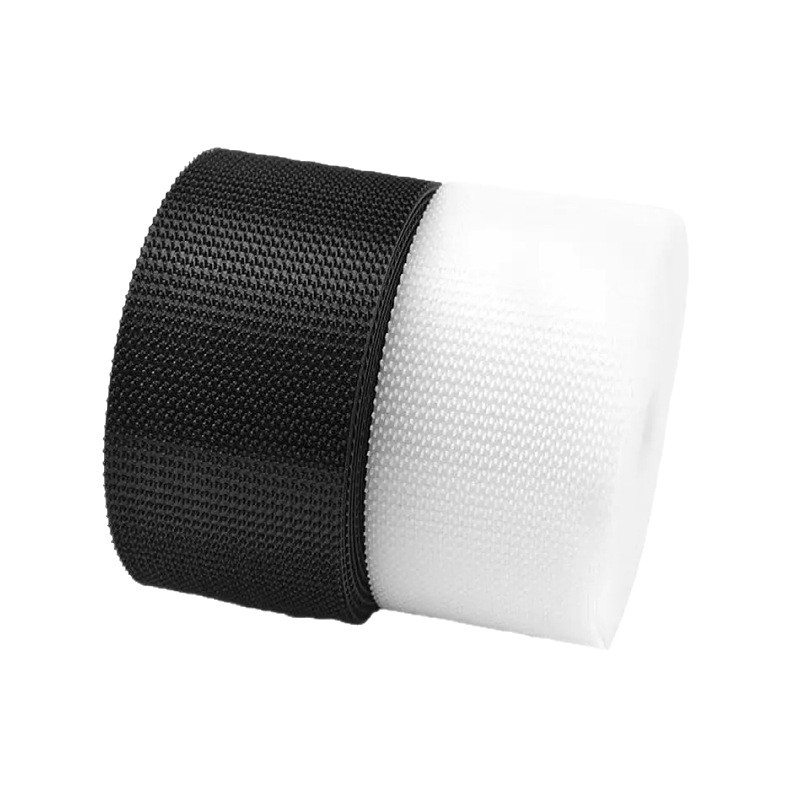 Blanco y negro Grado A no rascar velcro especial para bebé blando puño ropa pegada velcro gancho inyección de nylon