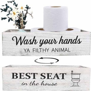 Amazon Bathroom Wooden Toilet Paper Box Farmhouse Toilet Toilet Paper Holder Roll Paper Storage Box