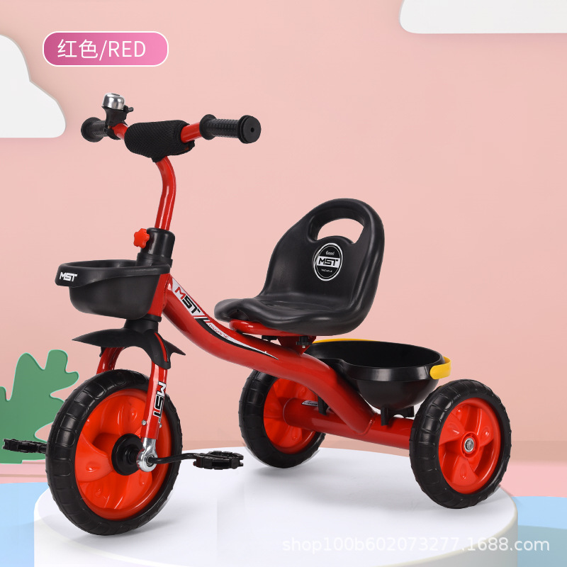 Triciclo de Empuje Infantil 1-3-6 Años de Tubo de Acero con Pedales para Niños