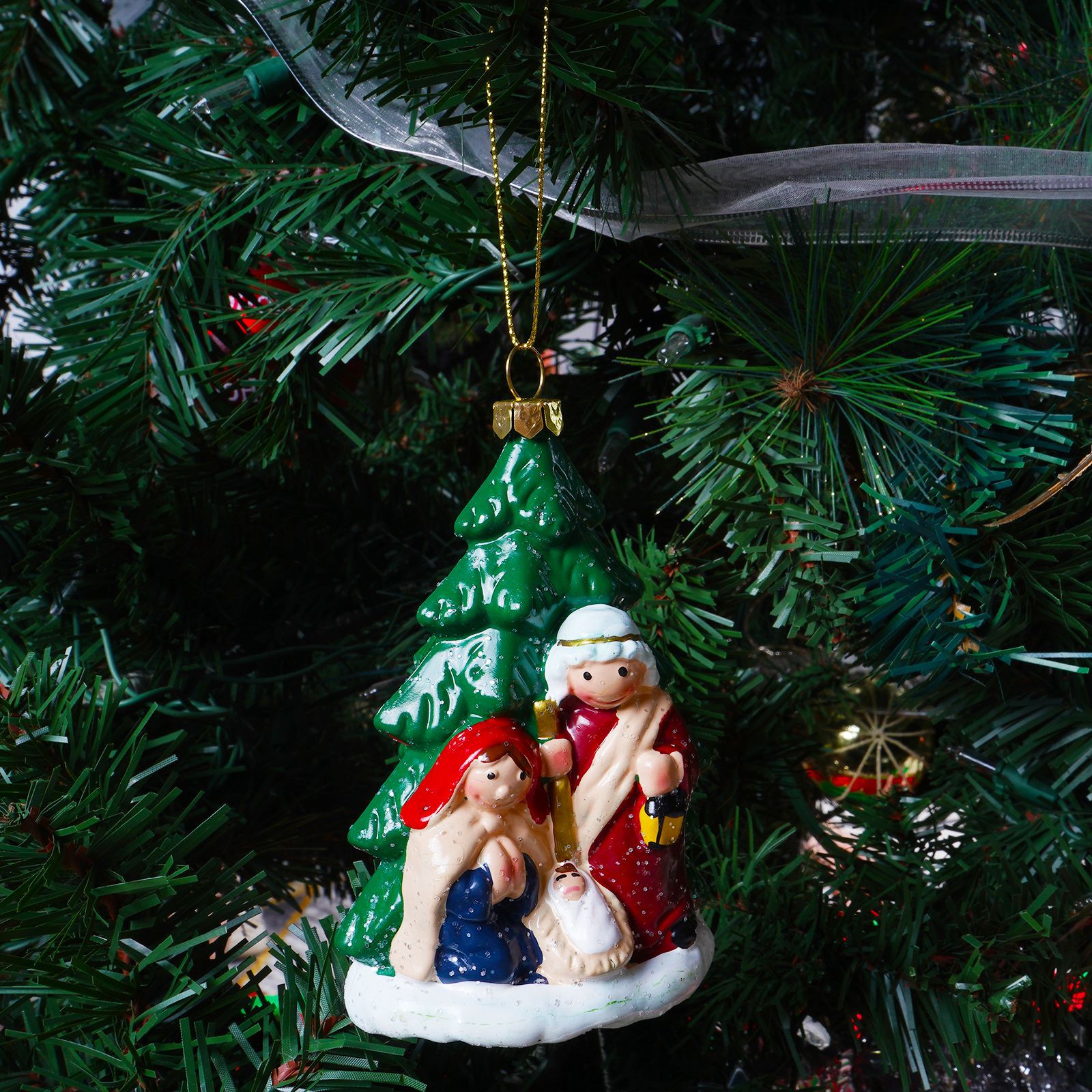 Colgante de Navidad transfronterizo decoraciones de Navidad árbol de Navidad adornos de plástico regalos para niños 6 paquetes al por mayor