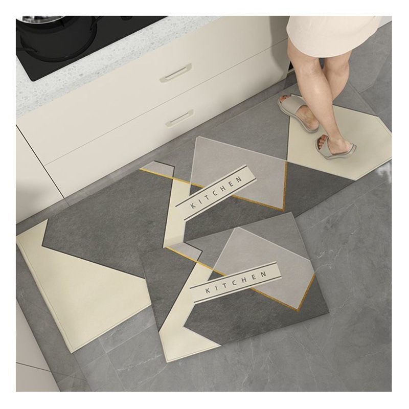 La Venta caliente transfronteriza de Amazon alfombra de piso de terciopelo de cristal absorbente antideslizante alfombra de piso hogar largo alfombra de piso de cocina se puede enviar en nombre