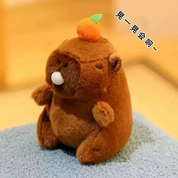 【晃动会叫】卡皮巴拉吐泡泡水豚挂件公仔毛绒玩具玩偶女钥匙扣挂