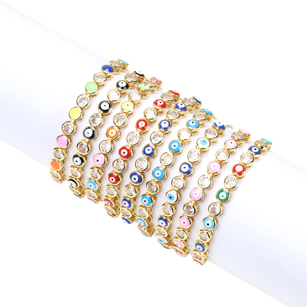 European and American new devilu0027s eye oil drop copper bracelet