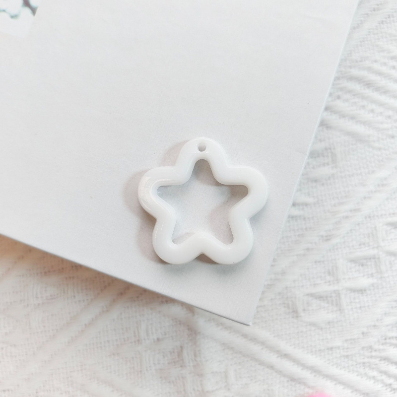 30 ミリメートルアクリルカラー五芒星マクロン DIY キーホルダーペンダントペンダントネックレスイヤリングジュエリーアクセサリー|undefined