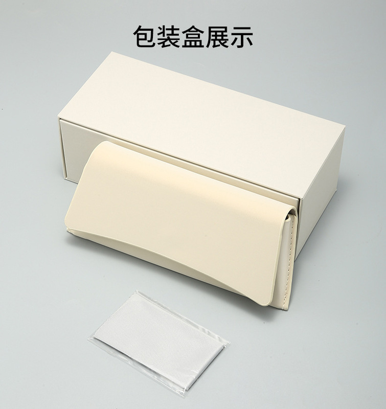 现货白色GM皮夹手包太阳眼镜 PU磁吸收纳包软包 大容量眼镜盒可印|undefined