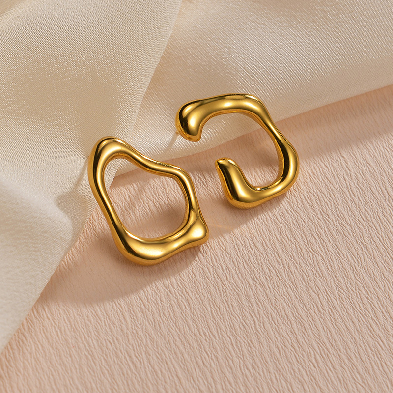 11g Weight PVD Coated Gold Plating Process 201 Stainless Steel Ear Needle Material 18K Real Gold Plated Plating Material Stone-Free Inlay Material PVD Coated Real Gold Plated Solid Color 304 Stainless Steel Simple Style Classic Style Waterproof Non Tarnish Ear Studs