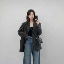 灰色西装外套女2025新款春休闲气质名媛高小个子成都超火西服百搭