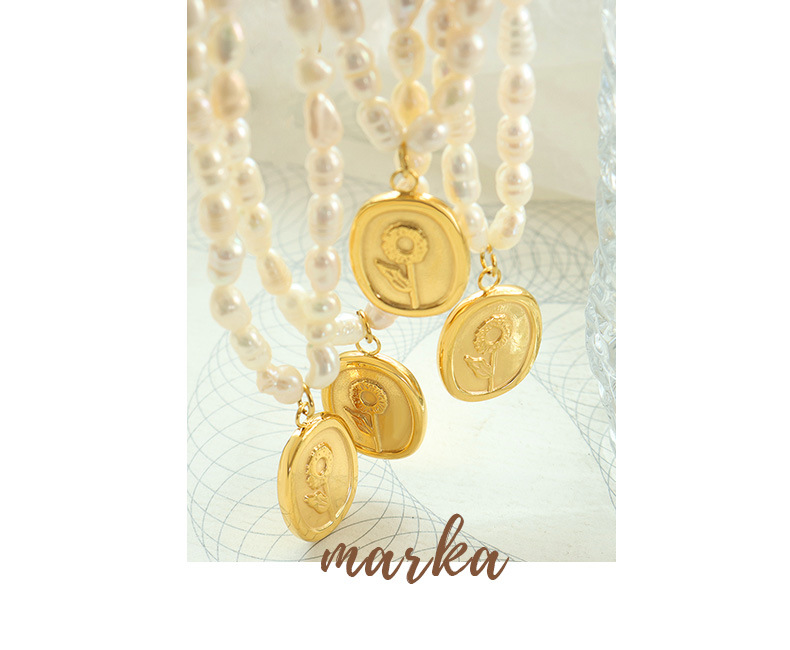 Fashion Flower Titanium Steel Plating Pendant Necklace 1 Piece