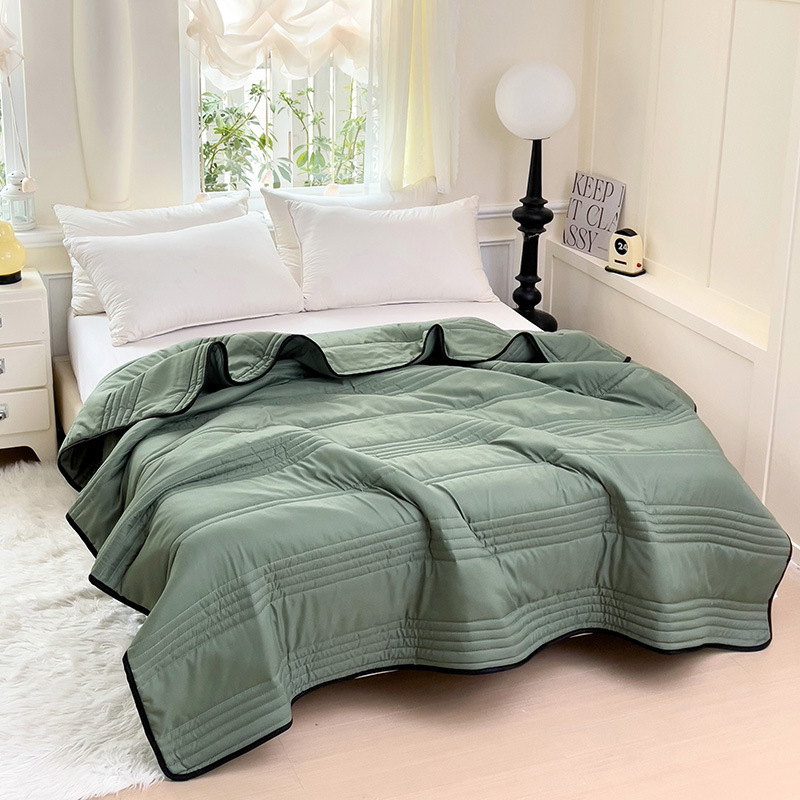 Foreign Trade European Pure Color Washed Cotton Air-Conditioned Quilt Summer Cool Quilt Double Summer Quilt Thin Quilt Nap Quilt Cross-Border Pillowcase