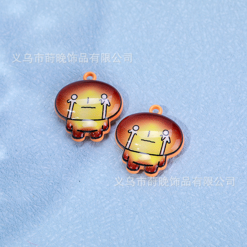 锌合金烤漆卡通创意焦烤面包小人吊坠diy手机链钥匙扣饰品配件|undefined
