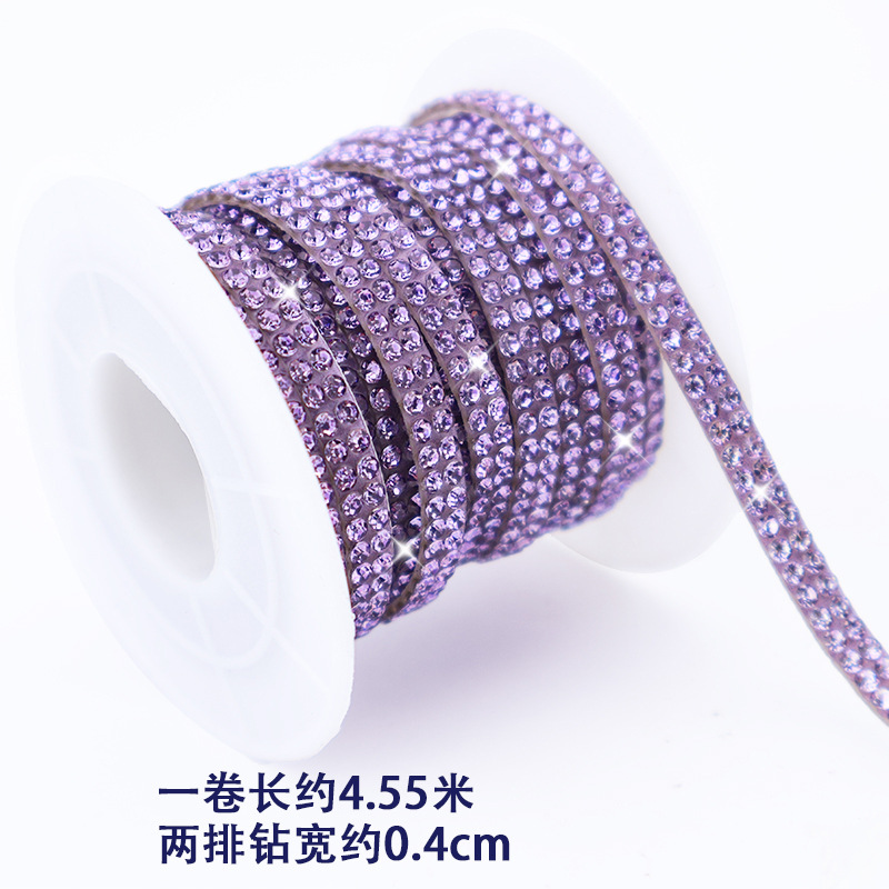 Tiras de diamantes de imitación de doble fila al por mayor con adhesivo, pegatinas de diamantes autoadhesivas, accesorios de ropa DIY, tiras de diamantes de imitación, accesorios de cristal, pegatinas de diamantes