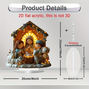 Cross-border New Animal and Plant Flowers Sunflower Jesus Crescent Acrylic 2D Ornaments Hot Holiday Home Gift