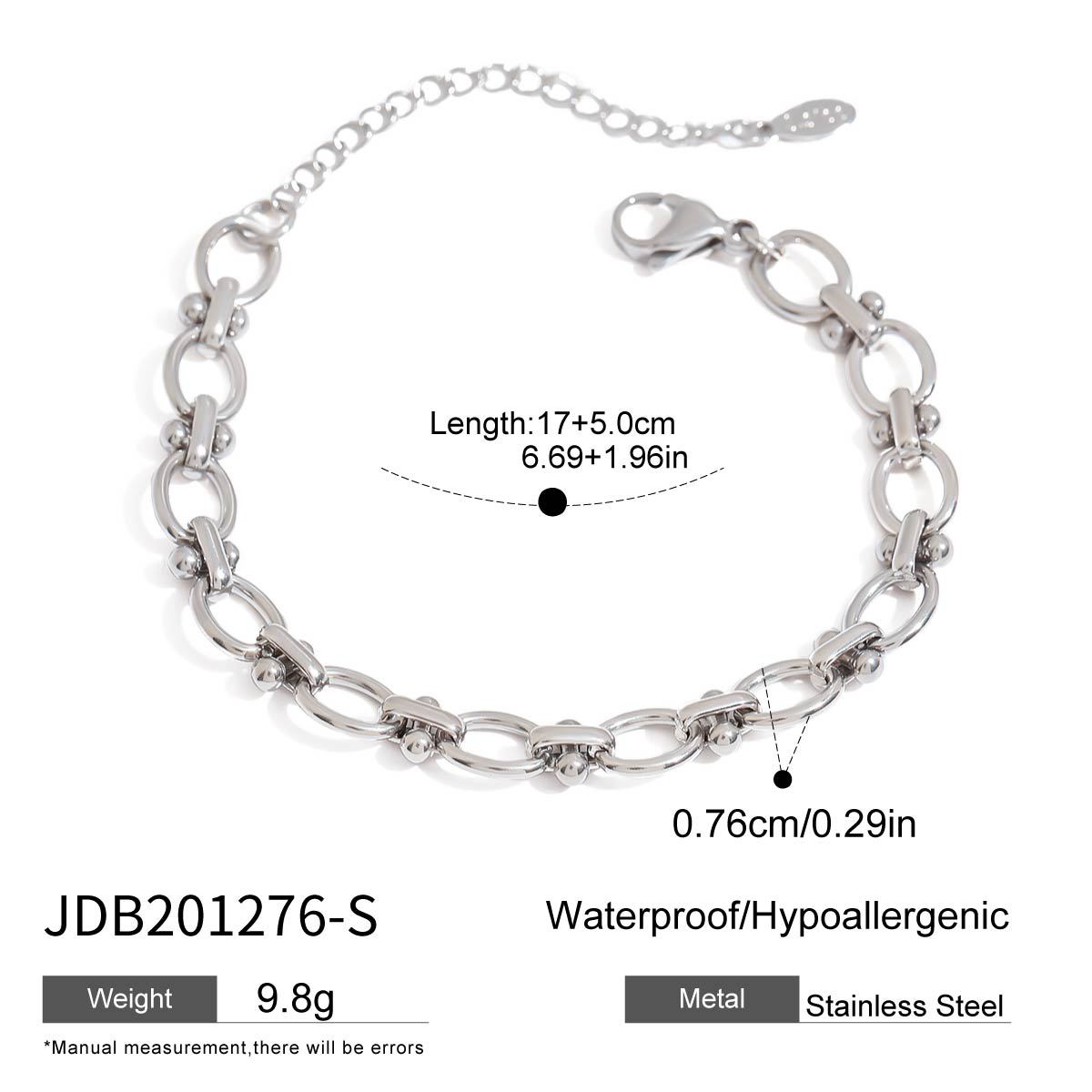 Jeding Pulsera de acero inoxidable europea y americana, joyería que no se desvanece, pulsera de lujo ligero, joyería de acero de titanio de oro de 18k, transfronteriza image 11