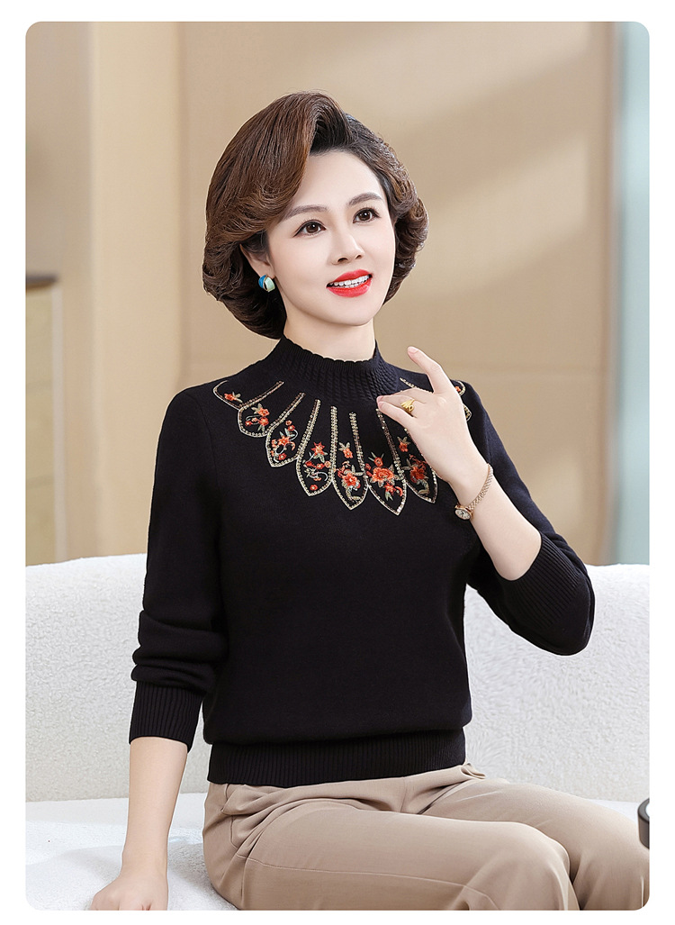 E5982 940K ÁO LEN NỮ TAIRYA ÁO LEN MÙA XUÂN THU ĐÔNG TRUNG NIÊN DÀY ẤM THỜI TRANG NỮ G03 SẢN PHẨM MỚI