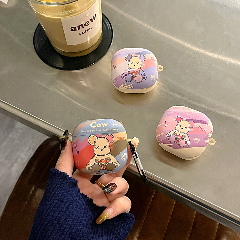 適用三星Buds2 pro藍牙耳機保護套buds2 live FE卡通軟殼可愛收納