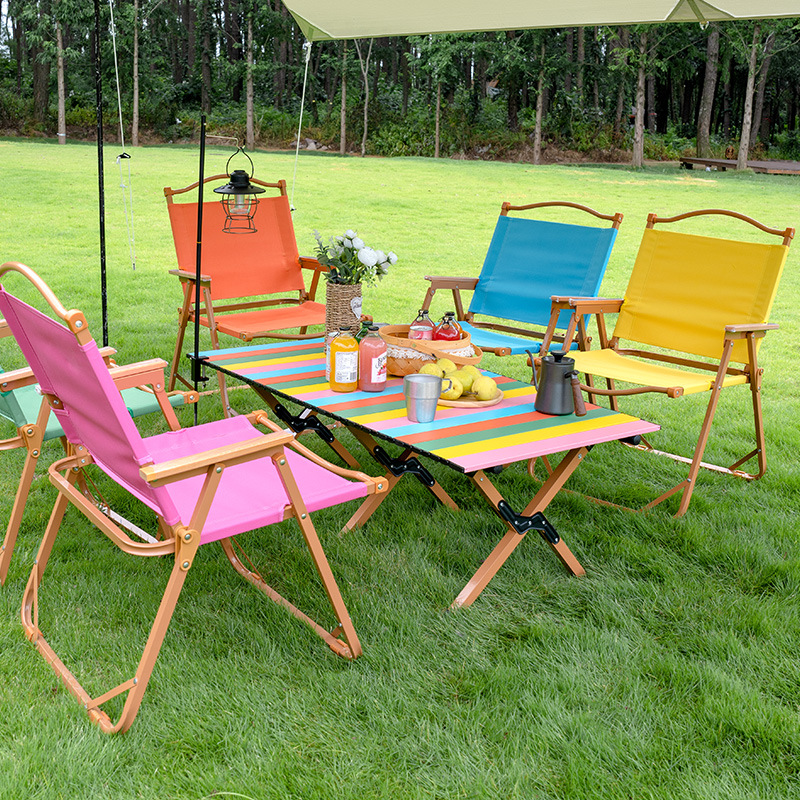 Silla Kermit mesa y silla plegable al aire libre silla de playa camping pesca taburete plegable portátil puesto mesa cubierta de silla mesa de rollo de huevo